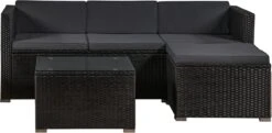 Polyrotan Loungeset Punta Cana L - Zwart -Tuinmeubilair Verkoopwinkel 1200x589