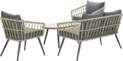 Garden Impressions Franklin Loungeset 4-delig - Wicker - Carbon Black/mystic Grey -Tuinmeubilair Verkoopwinkel 1200x596