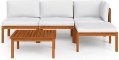 Decoways - 5-delige Loungeset Met Kussens Massief Acaciahout Crèmekleurig -Tuinmeubilair Verkoopwinkel 1200x607 3