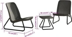 Keter Rio Balkonset - 3 Delig - Grafiet -Tuinmeubilair Verkoopwinkel 1200x623 1
