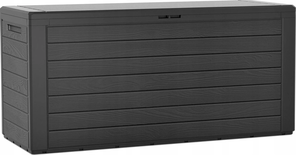 Merkloos 1x Stuks Antraciet Tuin Kussen Opbergbox Hout Patroon 280 Liter Van Kunststof - Tuinopbergers Antraciet 1 Merkloos 1x Stuks Antraciet Tuin Kussen Opbergbox Hout Patroon 280 Liter Van Kunststof - Tuinopbergers Antraciet