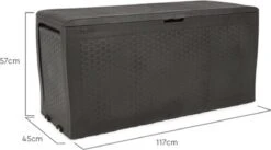 Keter Samoa Opbergbox - 270 L - 117x45x57 Cm - Grafiet -Tuinmeubilair Verkoopwinkel 1200x667