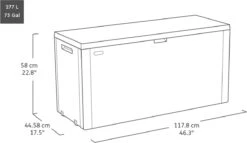 Keter Emily Opbergbox - 118x45x57 Cm - 270L - Grafiet -Tuinmeubilair Verkoopwinkel 1200x696