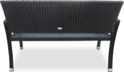 Casaria Polyrattan Tuinbank – 2 Zits UV-bestendig - Zwart -Tuinmeubilair Verkoopwinkel 1200x700