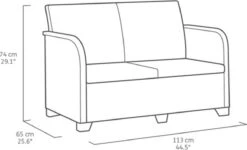 Keter Tuinbank 2-zits Rosalie Grafietkleurig -Tuinmeubilair Verkoopwinkel 1200x728