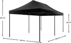 Easy Up 3x6m Zwart Luxe Partytent Opvouwbaar -Tuinmeubilair Verkoopwinkel 1200x733 4