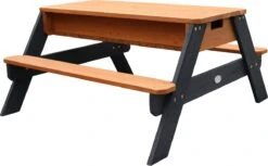AXI Nick Zand & Water Picknicktafel In Antraciet/Bruin - Parasol Blauw/Wit - Picknick Tafel Voor Kinderen Van Hout -Tuinmeubilair Verkoopwinkel 1200x745