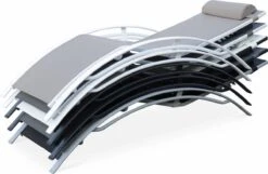 Alice's Garden Louisa Ligstoelen - Aluminium/Textileen - 1,67 M - Antraciet/Grijs -Tuinmeubilair Verkoopwinkel 1200x780