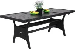 Casaria Polyrattan Tuintafel - WPC Tafelblad 190x90x74 Cm – Zwart -Tuinmeubilair Verkoopwinkel 1200x784 1
