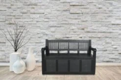 Merkloos Opbergbank Van Kunststof | 130 X 60 Cm | Antraciet -Tuinmeubilair Verkoopwinkel 1200x799 37