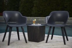 Allibert Akola Tuinstoelen - 2 Stuks -56,5x55x80cm - Donkergrijs -Tuinmeubilair Verkoopwinkel 1200x800 15