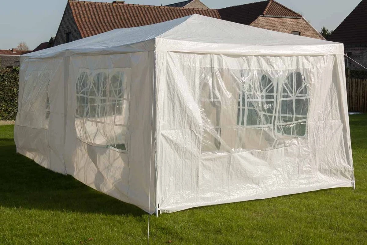 MaxxGarden Partytent - Paviljoen - 300 X 600 X 250 Cm - Met Zijwanden - Waterdicht Pro - 32mm Buizen – Wit 2 MaxxGarden Partytent - Paviljoen - 300 X 600 X 250 Cm - Met Zijwanden - Waterdicht Pro - 32mm Buizen – Wit - Afbeelding 2