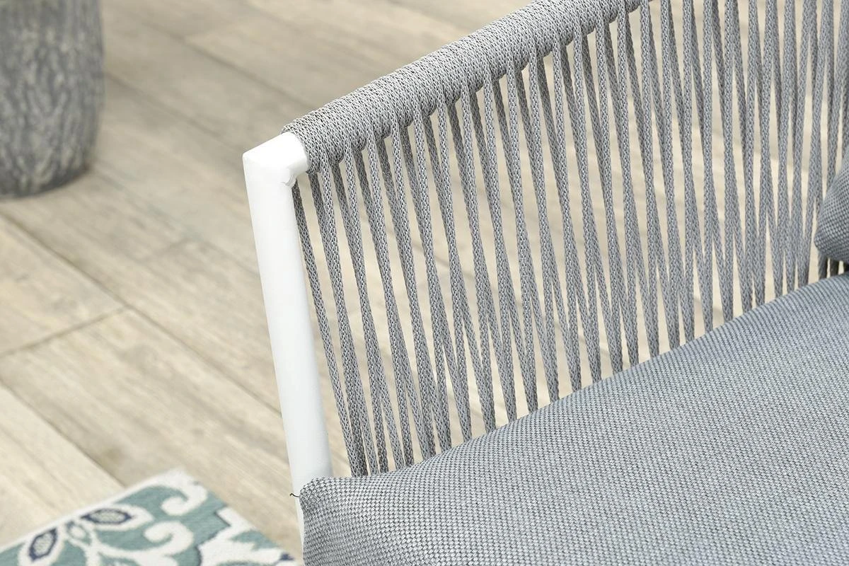Garden Impressions Fleurie Loungeset 4-delig - Rope - Mat Wit/ Licht Grijs 4 Garden Impressions Fleurie Loungeset 4-delig - Rope - Mat Wit/ Licht Grijs - Afbeelding 4