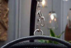 Merkloos Hangstoel Norway - Zwart Wicker & Touw Luxe Egg Hangstoel Met Dikke Antraciete Kussens Met Frame - Inklapbare Basket -Tuinmeubilair Verkoopwinkel 1200x800 22