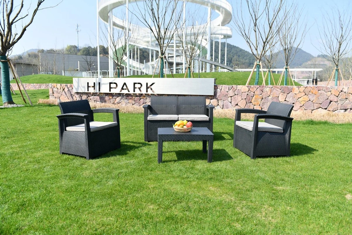 MaxxGarden Rattan Loungeset - 4 Persoons Zithoek - Design Wicker Tuinset 5 MaxxGarden Rattan Loungeset - 4 Persoons Zithoek - Design Wicker Tuinset - Afbeelding 5