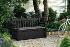 Keter Eden Garden Bench Opbergbank - 265L - 140x60x84cm - Zwart/Grijs -Tuinmeubilair Verkoopwinkel 1200x800 58