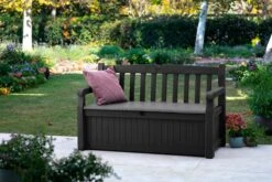 Keter Eden Garden Bench Opbergbank - 265L - 140x60x84cm - Zwart/Grijs -Tuinmeubilair Verkoopwinkel 1200x800 59
