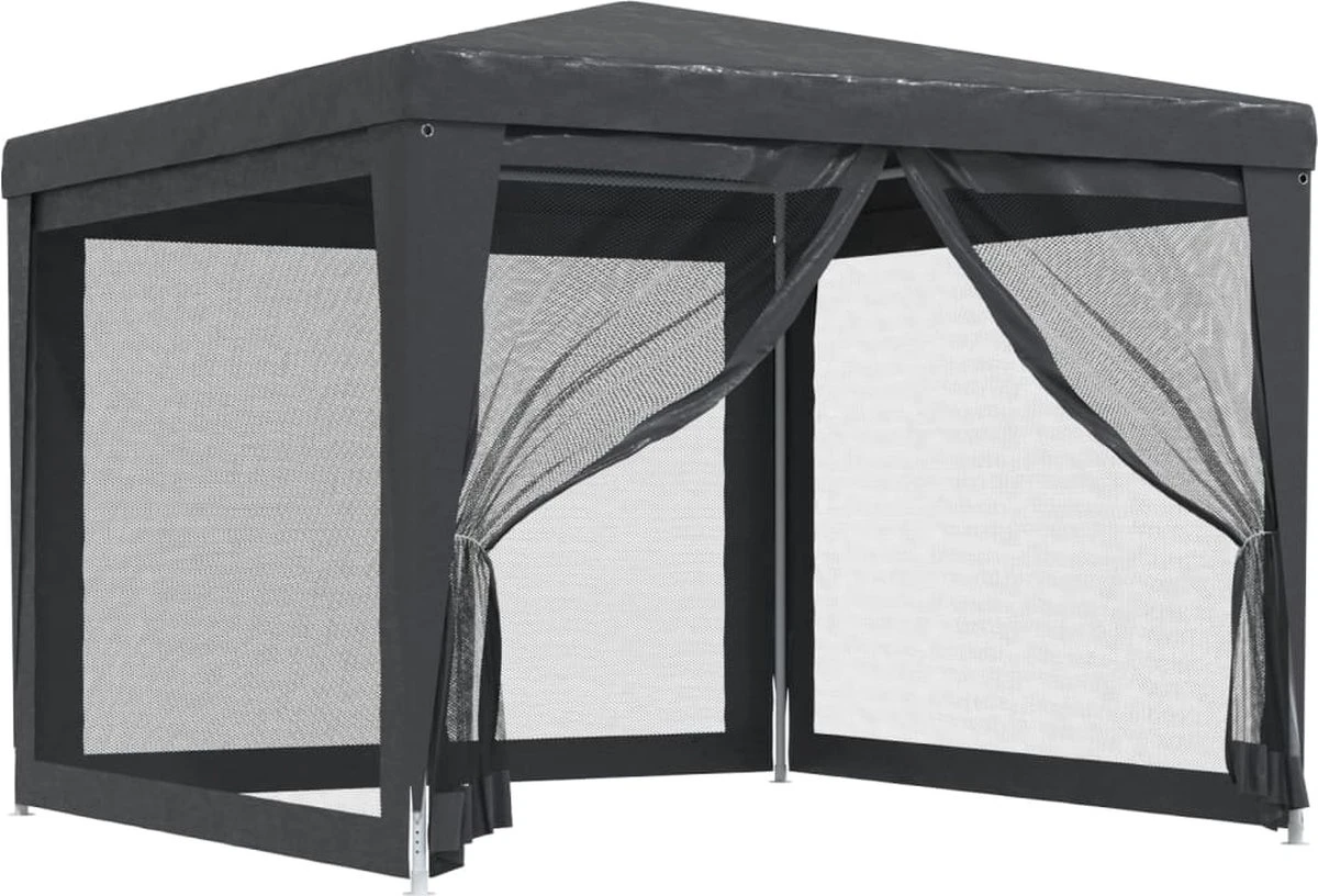 Prolenta Premium Partytent Met 4 Mesh Zijwanden 3x3 M HDPE Antracietkleurig 5 Prolenta Premium Partytent Met 4 Mesh Zijwanden 3x3 M HDPE Antracietkleurig - Afbeelding 5