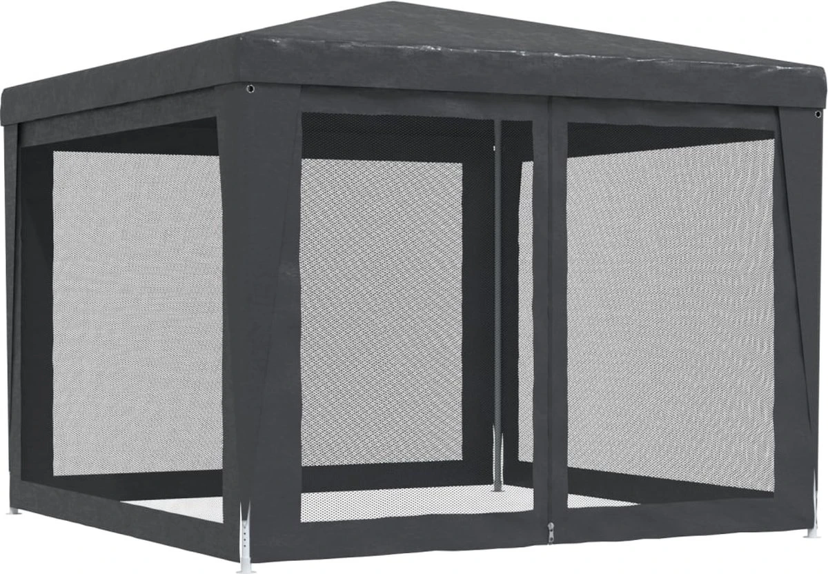 Prolenta Premium Partytent Met 4 Mesh Zijwanden 3x3 M HDPE Antracietkleurig 7 Prolenta Premium Partytent Met 4 Mesh Zijwanden 3x3 M HDPE Antracietkleurig - Afbeelding 7