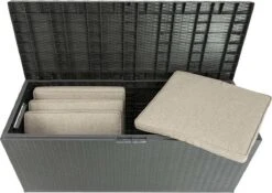 Verrijdbare Tuinkussen Opbergbox - Rattan Look - Zwart - 350 Liter 12 Verrijdbare Tuinkussen Opbergbox - Rattan Look - Zwart - 350 Liter -Tuinmeubilair Verkoopwinkel 1200x850