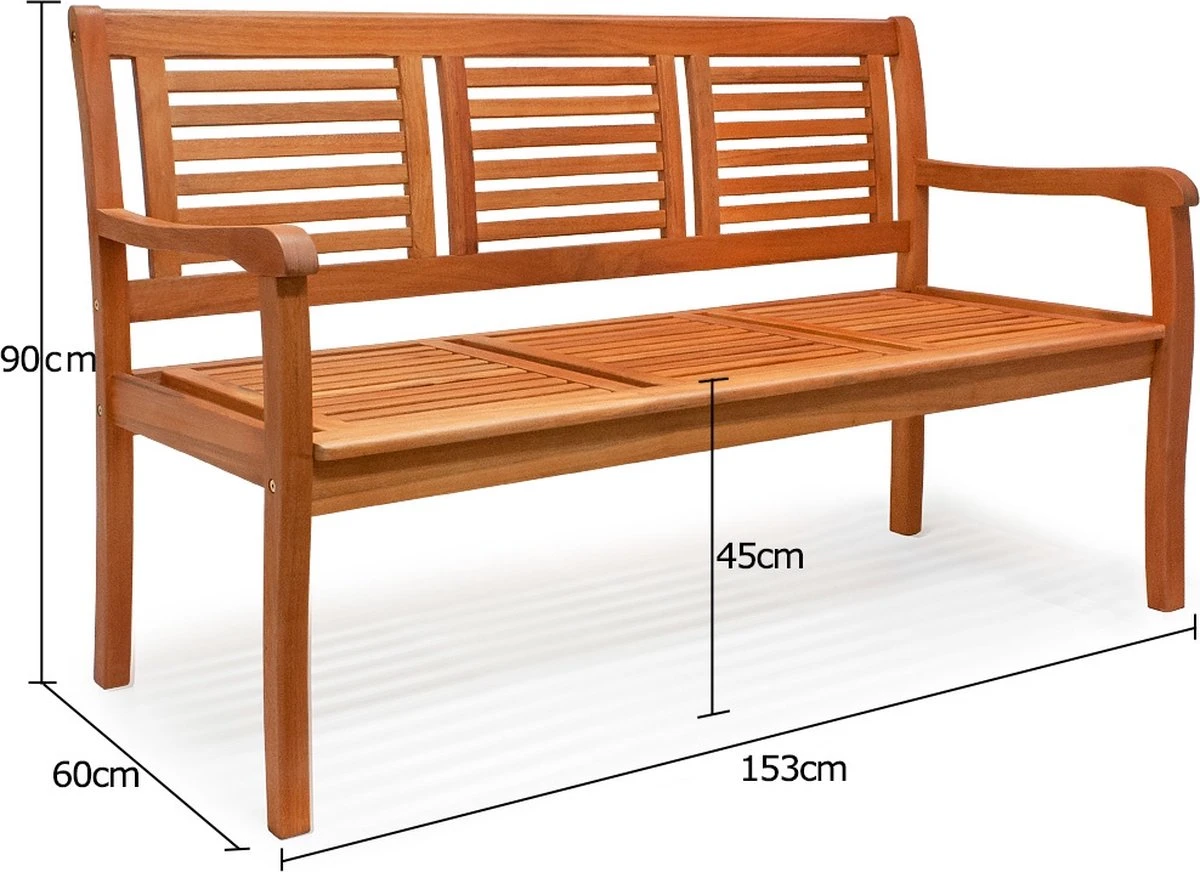 Casaria Tuinbank - FSC®-Gecertificeerd Eucalyptushout - 153cm Bruin 8 Casaria Tuinbank - FSC®-Gecertificeerd Eucalyptushout - 153cm Bruin - Afbeelding 8