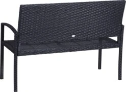 Outsunny Polyrotan Tuinbank 2-zits Parkbank Bank Staal Zwart 867-022 14 Outsunny Polyrotan Tuinbank 2-zits Parkbank Bank Staal Zwart 867-022 -Tuinmeubilair Verkoopwinkel 1200x874