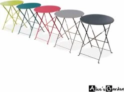 Emilia - Ronde Inklapbare Bistrotafel Ø60cm Van Gepoedercoat Staal – Terra Cotta -Tuinmeubilair Verkoopwinkel 1200x888