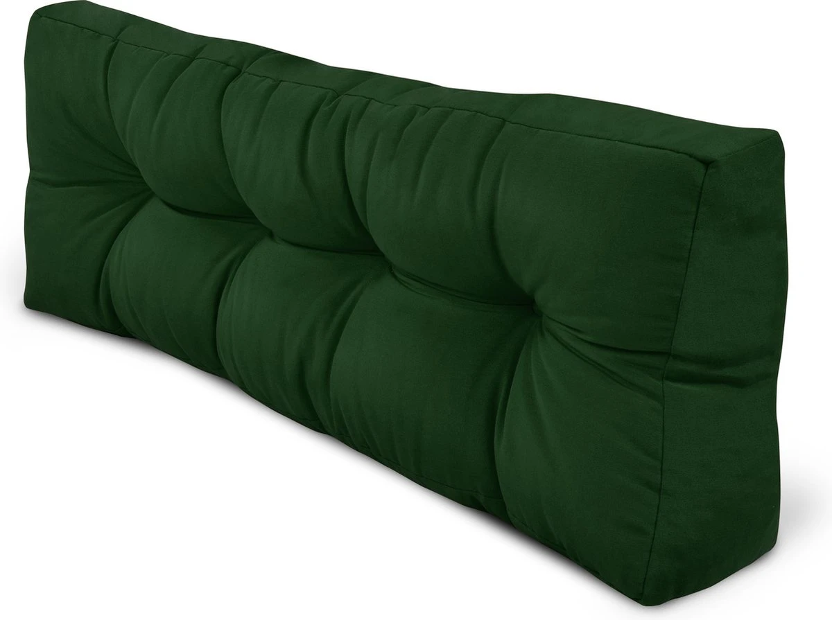 Beautissu Style – Palletkussen Set – 1x Zitkussen 120x80 Cm & 1x Rugkussen 120x40 Cm – Donker Groen 11 Beautissu Style – Palletkussen Set – 1x Zitkussen 120x80 Cm & 1x Rugkussen 120x40 Cm – Donker Groen - Afbeelding 11