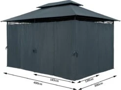Casaria Paviljoen Topas 3x4m - UV-bescherming 50+ - Antraciet -Tuinmeubilair Verkoopwinkel 1200x898 3