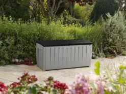 Keter Novel Opbergbox - 340L - 124x55x62.5cm - Grijs -Tuinmeubilair Verkoopwinkel 1200x899 20