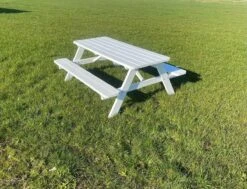 Goedkopepicknicktafels.nl | Witte XL Picknicktafel | Tuintafel 6 Persoons | Wit Gespoten Gedroogd Grenen Hout! -Tuinmeubilair Verkoopwinkel 1200x918 1