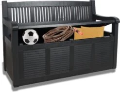 Merkloos Opbergbank Van Kunststof | 130 X 60 Cm | Antraciet -Tuinmeubilair Verkoopwinkel 1200x923 1