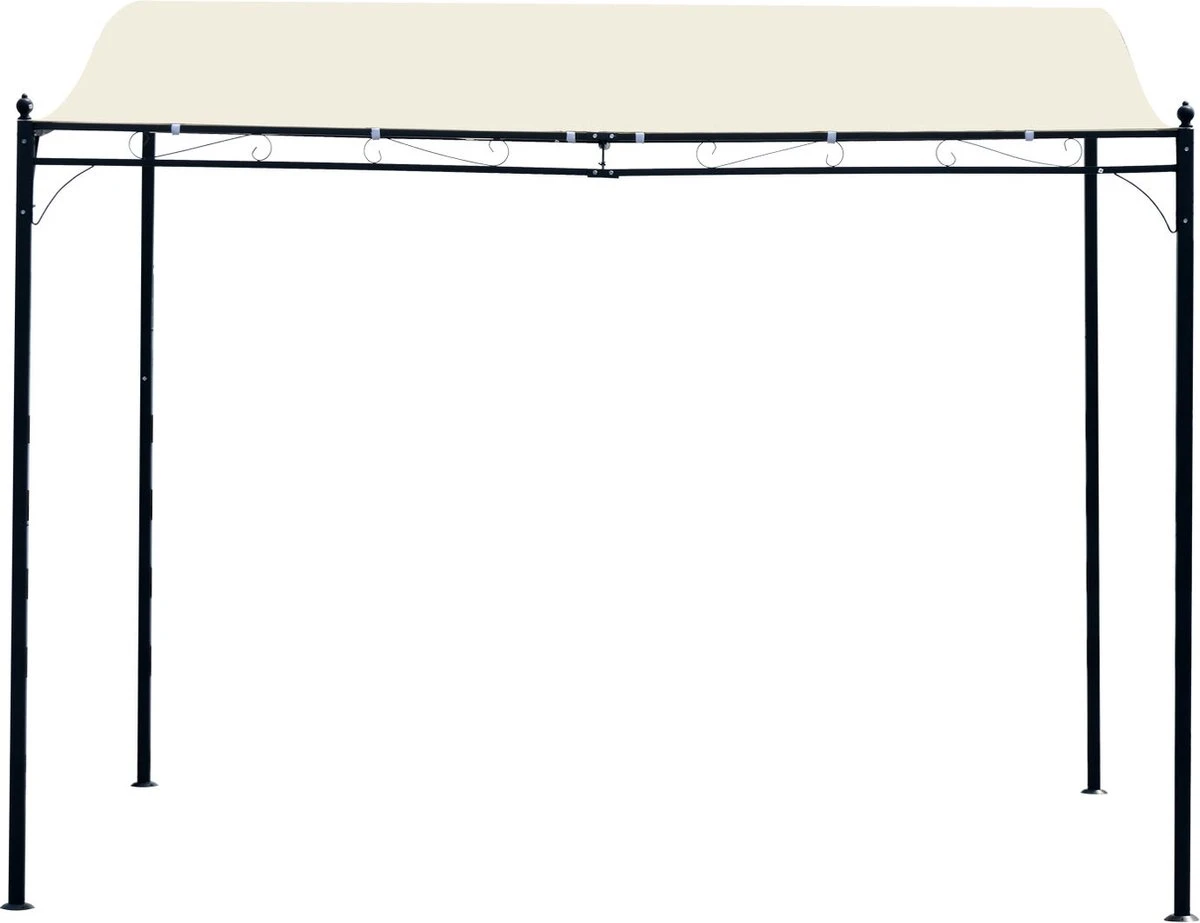 Outsunny Pergola Partytent Paviljoen Overkapping Tent Metaal Crème 297x297 Cm 84C-038 8 Outsunny Pergola Partytent Paviljoen Overkapping Tent Metaal Crème 297x297 Cm 84C-038 - Afbeelding 8