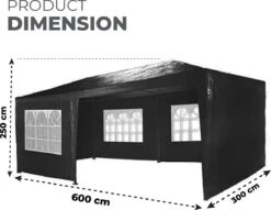 MaxxGarden Partytent - Paviljoen - 3x6m - Incl. Zijwanden - Waterdicht - Zwart 8 MaxxGarden Partytent - Paviljoen - 3x6m - Incl. Zijwanden - Waterdicht - Zwart -Tuinmeubilair Verkoopwinkel 1200x927