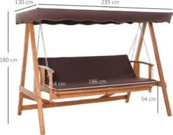 Outsunny Hollywoodschommel Hout Tuinschommel Schommelbank Ligfunctie 3 Personen 84A-185 -Tuinmeubilair Verkoopwinkel 1200x936 2