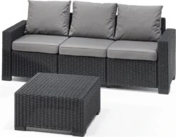 Allibert California Chaise Longue Loungeset - 3 A 4 Personen - Grafiet -Tuinmeubilair Verkoopwinkel 1200x939 1