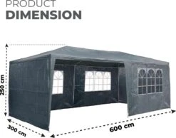 MaxxGarden Partytent - Paviljoen - 3x6m - Incl. Zijwanden - Waterdicht - Antraciet 11 MaxxGarden Partytent - Paviljoen - 3x6m - Incl. Zijwanden - Waterdicht - Antraciet -Tuinmeubilair Verkoopwinkel 1200x943 3