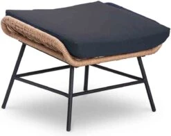 BUITEN Living Dex Wicker Loungestoel Tuin Incl. Wicker Voetenbank | Wicker + Aluminium | Bamboe Antraciet -Tuinmeubilair Verkoopwinkel 1200x951