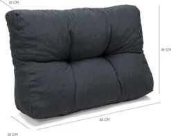 Palletkussen Basic Comfort Rugdeel Halve Pallet Lengte Grijs 60x40x10/20cm -Tuinmeubilair Verkoopwinkel 1200x955