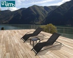 Intimo Ligbeddenset + Tafel - Zwart - 163x60x65/45x45x40 -Tuinmeubilair Verkoopwinkel 1200x960 5