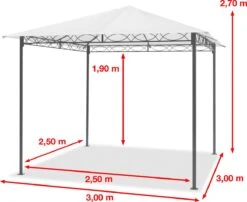Tuinpaviljoen 3x3 M Waterdicht Paviljoen Met 4 Zijwanden Tuintent Ca. 180 G/m² Dakzeil In Crème Partytent -Tuinmeubilair Verkoopwinkel 1200x980 2