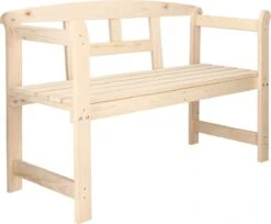 Merkloos Springos Tuinbank | Tuinbankje | Zitbank Buiten | Naaldhout | 119 X 78 X 45 Cm | Licht -Tuinmeubilair Verkoopwinkel 1200x989