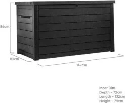 Keter Ontario Opbergbox - 870L - 147x83x86cm - Grafiet -Tuinmeubilair Verkoopwinkel 1200x990 4