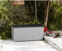 Keter Novel Opbergbox - 340L - 124x55x62.5cm - Grijs -Tuinmeubilair Verkoopwinkel 1200x993 1