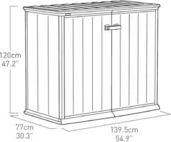 Keter Patio Store Opbergkast - 139,5x77x120cm - Grijs -Tuinmeubilair Verkoopwinkel 1200x995 2