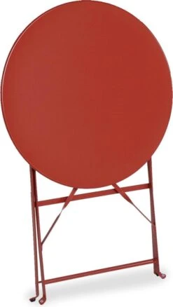 Emilia - Ronde Inklapbare Bistrotafel Ø60cm Van Gepoedercoat Staal – Terra Cotta -Tuinmeubilair Verkoopwinkel 677x1200