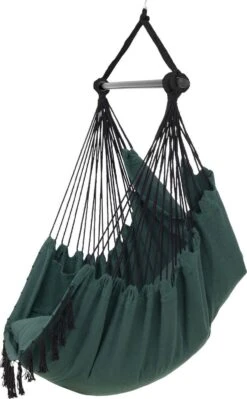 Vita5 XXL Hangstoel | Binnen&Buiten Hangnest | Incl. 2 Kussens En Boekenvak | Volwassenen&Kinderen | Hangmatstoel Tot 225kg | Donkergroen -Tuinmeubilair Verkoopwinkel 742x1200