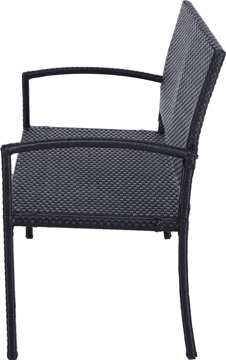 Outsunny Polyrotan Tuinbank 2-zits Parkbank Bank Staal Zwart 867-022 6 Outsunny Polyrotan Tuinbank 2-zits Parkbank Bank Staal Zwart 867-022 - Afbeelding 6