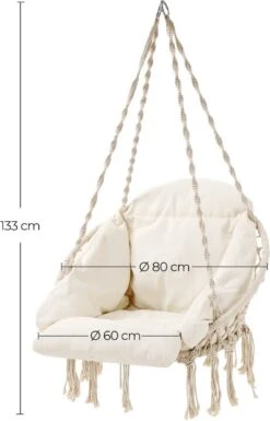 Hangstoel, Hangschommel, Hangstoel Met Een Dik Kussen, Tot 120 Kg Belastbaar, Voor Tuin, Balkon, Woonkamer, Terras, Scandinavische Stijl, Modern, Beige HMDC042M01 13 Hangstoel, Hangschommel, Hangstoel Met Een Dik Kussen, Tot 120 Kg Belastbaar, Voor Tuin, Balkon, Woonkamer, Terras, Scandinavische Stijl, Modern, Beige HMDC042M01 -Tuinmeubilair Verkoopwinkel 770x1200