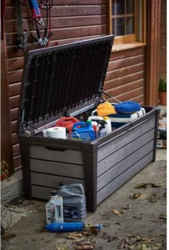 Keter Brushwood Opbergbox - Kussenbox - 455L - 145x69,7x60,3cm - Grafiet -Tuinmeubilair Verkoopwinkel 813x1200 1